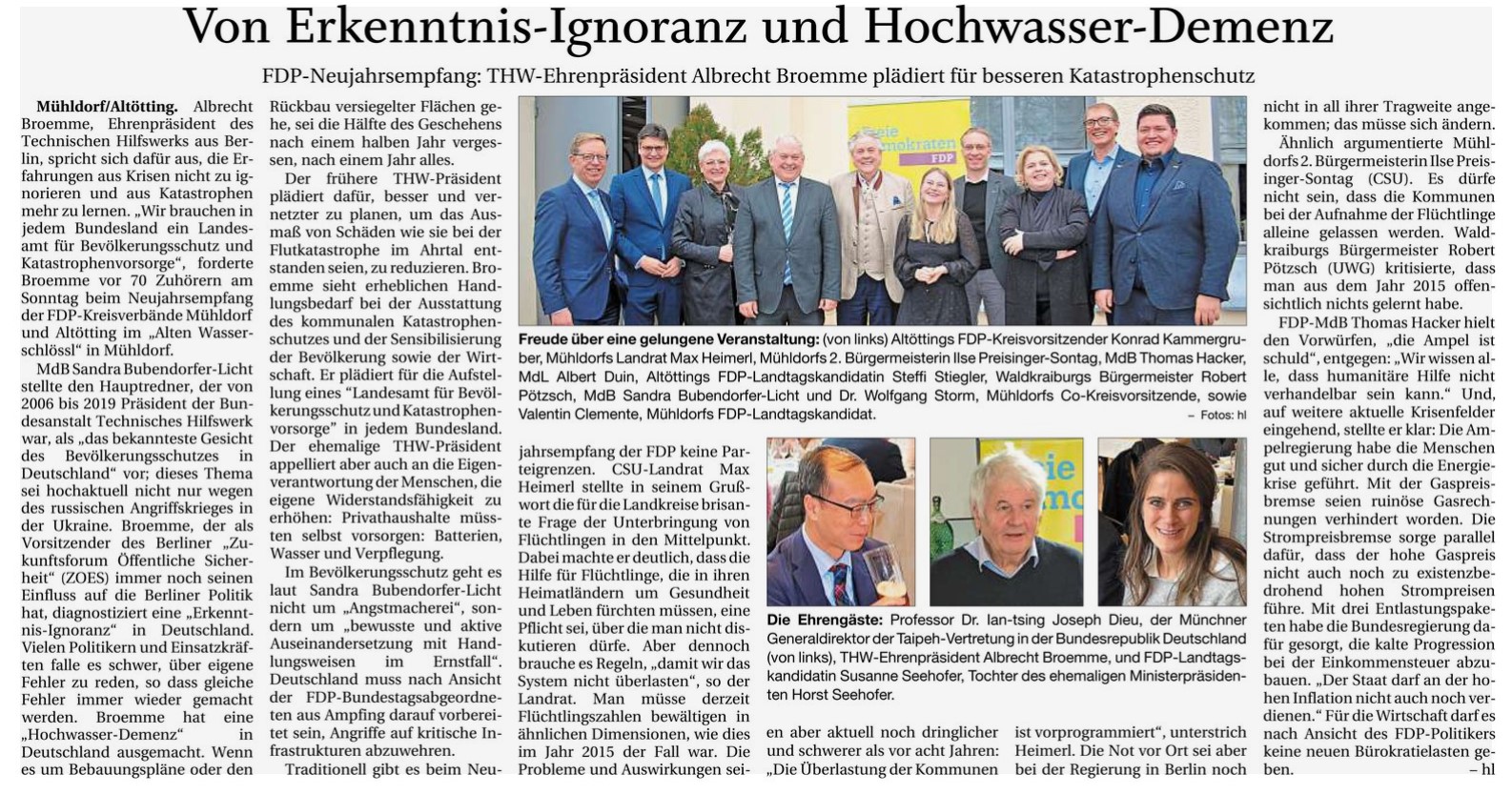 Presseartikel über den Neujahrsempfang 2023